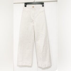 Future Classics wide leg Pants Womens size XSmall ivory cotton zip fly